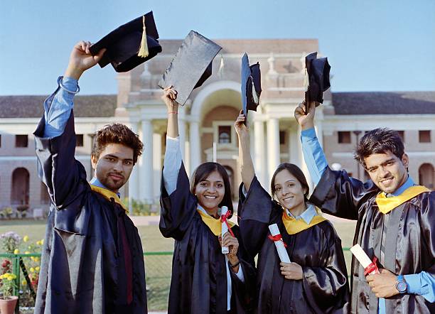 Students celebrating graduation
